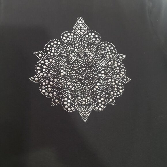 BCBG Maxazria Womens Y2K Black‎ Rhinestone Studded Track Jacket Size M Bling - Picture 6 of 12